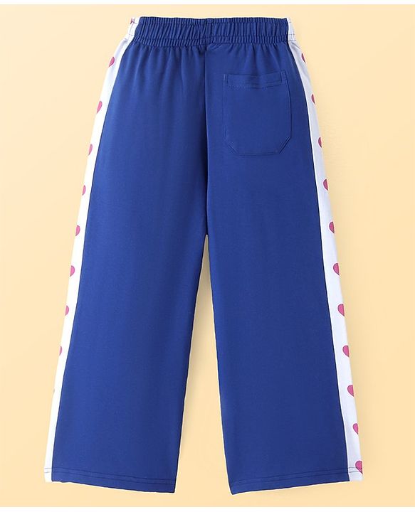Pine Kids Full Length Comfort Fit Lounge Pants with Heart Print - Navy Blue