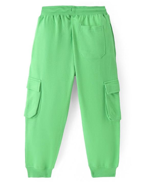 Pine Kids Full Length Comfort Fit Track Pants Basketball Print - Neon Green