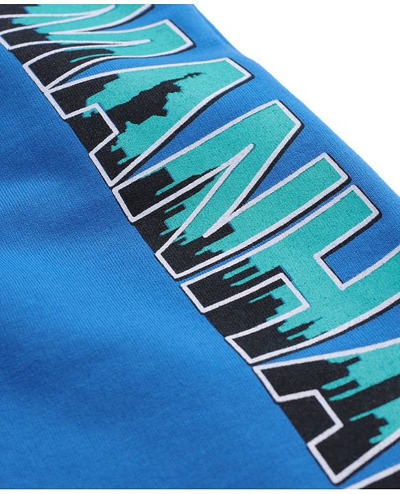Pine Kids Knit Full Length Lounge Pant with Text Print - Blue
