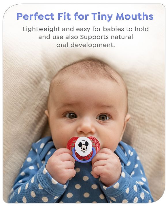 Babyhug Disney Mickey Mouse Pacifier - Red