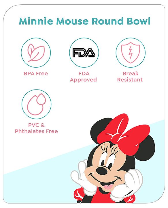Babyhug Disney Mickey Mouse Designed Suction Bowl with Lid & Spoon Blue  - 300 ml