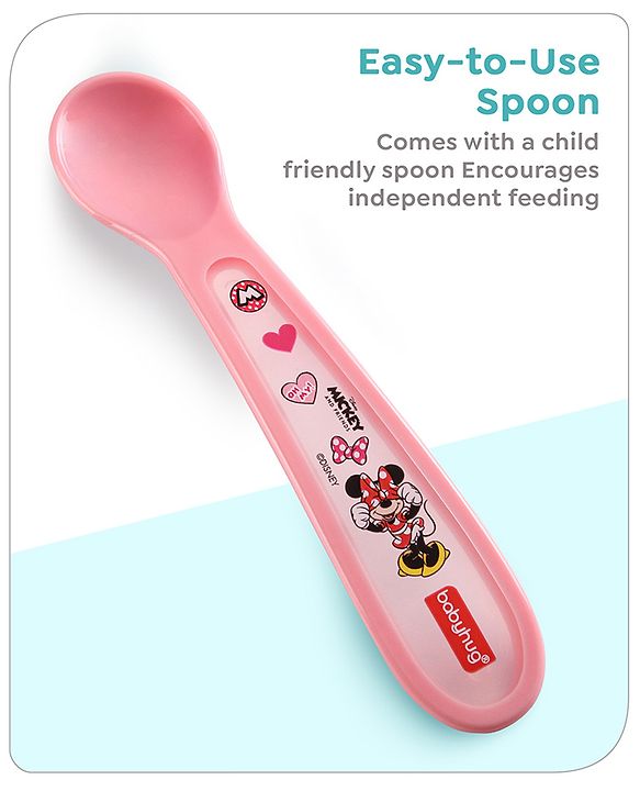 Babyhug Disney Mickey Mouse Designed Suction Bowl with Lid & Spoon Blue  - 300 ml