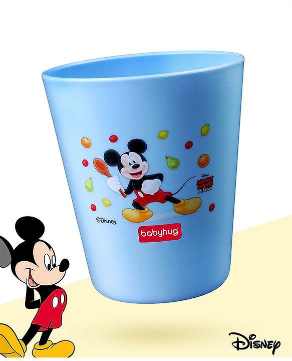 Babyhug Disney Mickey Mouse Tumbler Cup| Food Grade Material| Lightweight & Sturdy| Dishwasher Safe| For Hot & Cold Beverages| BPA Free Blue - 180 ml