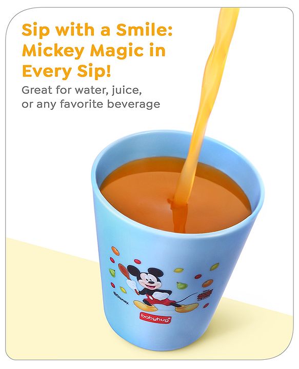 Babyhug Disney Mickey Mouse Tumbler Cup| Food Grade Material| Lightweight & Sturdy| Dishwasher Safe| For Hot & Cold Beverages| BPA Free Blue - 180 ml