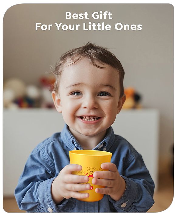 Babyhug Disney Mickey Mouse Tumbler Cup| Food Grade Material| Lightweight & Sturdy| Dishwasher Safe| For Hot & Cold Beverages| BPA Free Blue - 180 ml