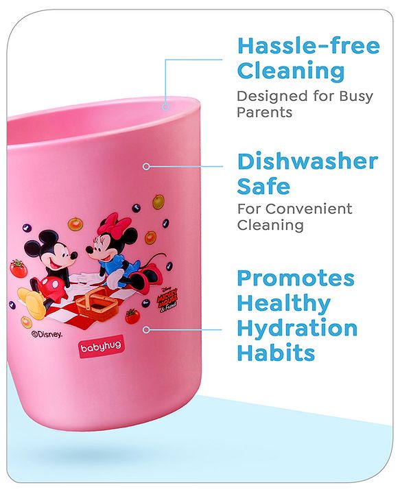 Babyhug Disney Mickey Mouse Tumbler Cup| Food Grade Material| Lightweight & Sturdy| Dishwasher Safe| For Hot & Cold Beverages| BPA Free Blue - 180 ml