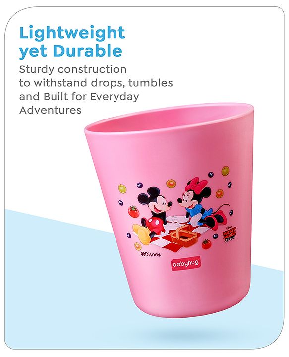 Babyhug Disney Mickey Mouse Tumbler Cup| Food Grade Material| Lightweight & Sturdy| Dishwasher Safe| For Hot & Cold Beverages| BPA Free Blue - 180 ml