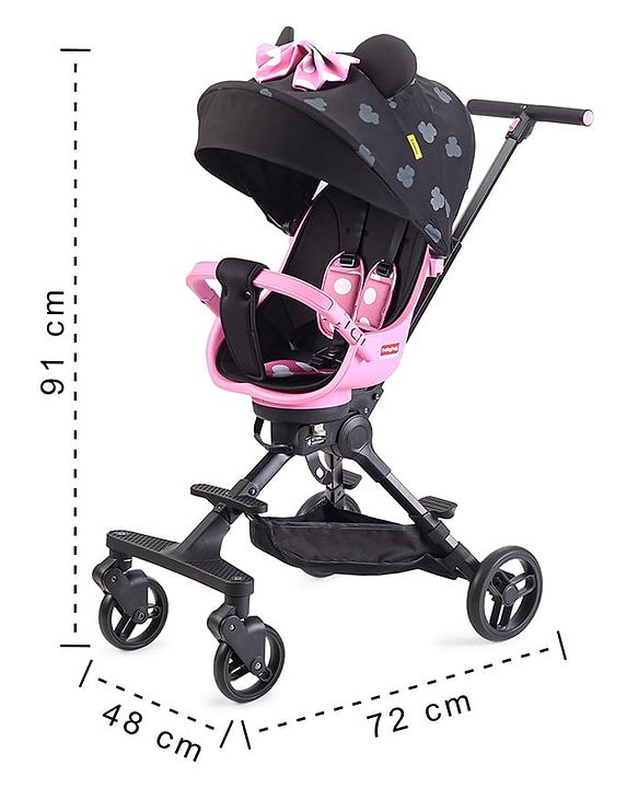 Babyhug Disney Stroller with playful Disney Themed Designs - Pink