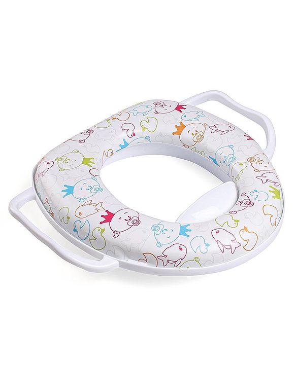 Babyhug Soft Cushioned Baby Potty Seat with Handle & Fish Print -  Pink
