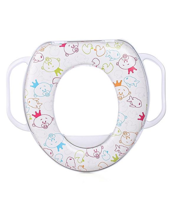 Babyhug Soft Cushioned Baby Potty Seat with Handle & Fish Print -  Pink