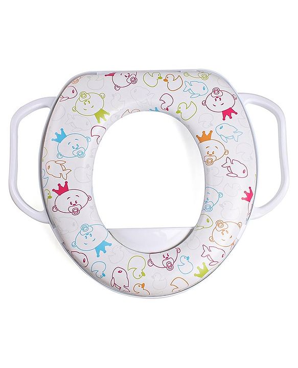 Babyhug Soft Cushioned Baby Potty Seat with Handle & Fish Print -  Pink