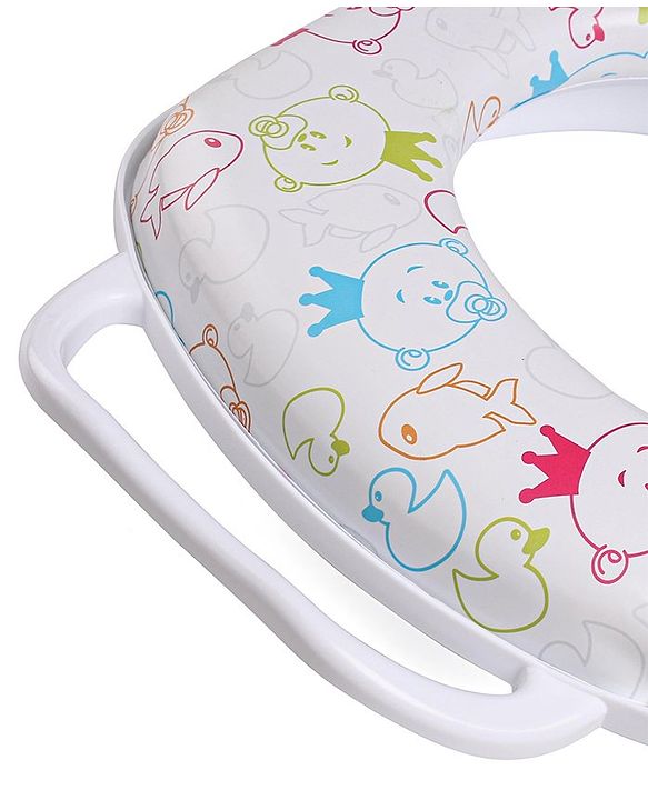 Babyhug Soft Cushioned Baby Potty Seat with Handle & Fish Print -  Pink