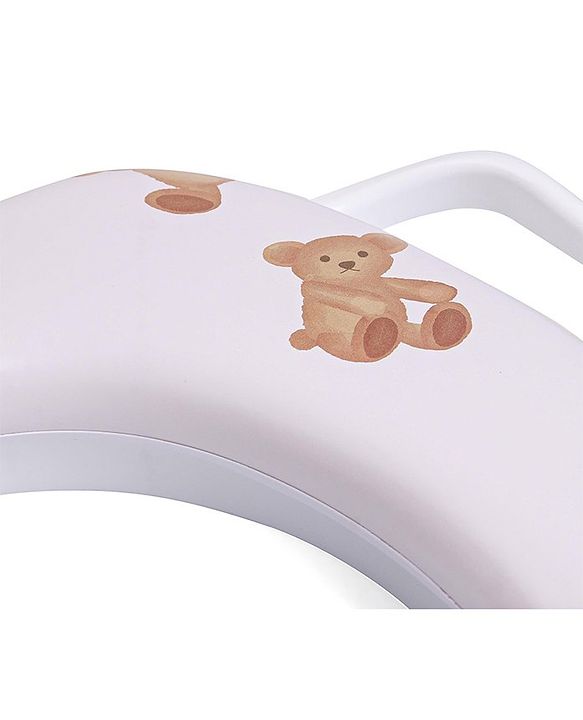 Babyhug Baby Potty Seat with Handle & Bear Print -  White