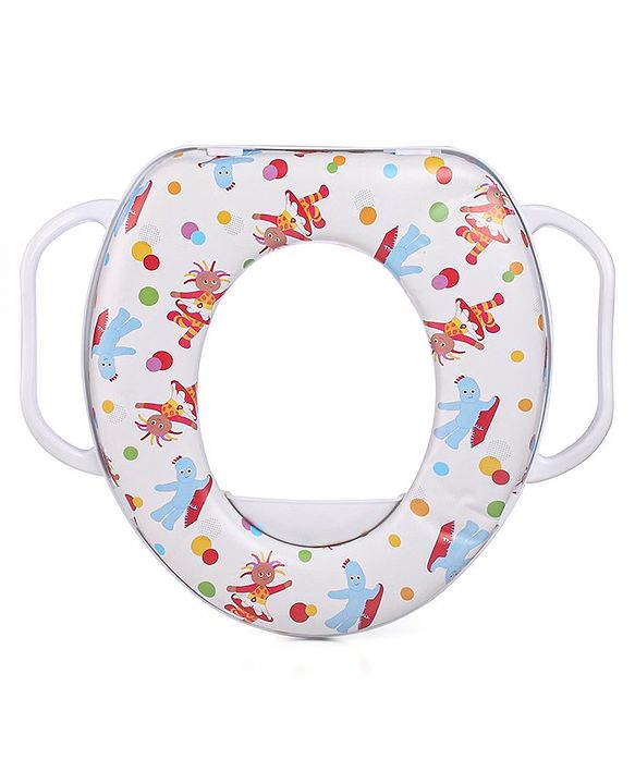 Babyhug Baby Potty Seat with Handle & Multicolour Print -  Blue & Red