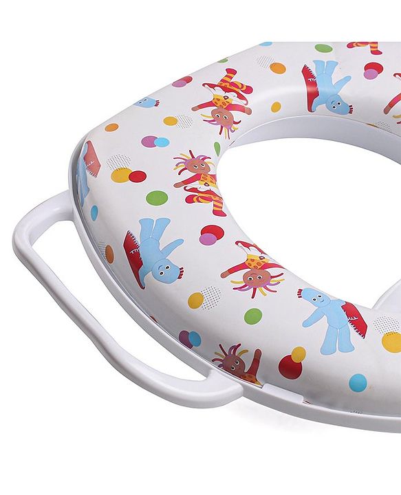 Babyhug Baby Potty Seat with Handle & Multicolour Print -  Blue & Red