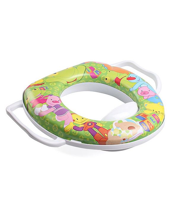 Babyhug Soft Cushioned Baby Potty Seat with Handle & Binnypoon - Green