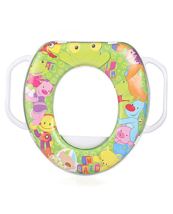 Babyhug Soft Cushioned Baby Potty Seat with Handle & Binnypoon - Green