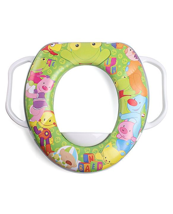 Babyhug Soft Cushioned Baby Potty Seat with Handle & Binnypoon - Green