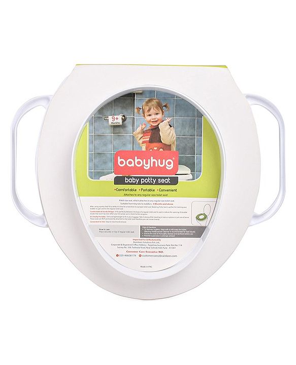 Babyhug Soft Cushioned Baby Potty Seat with Handle & Binnypoon - Green
