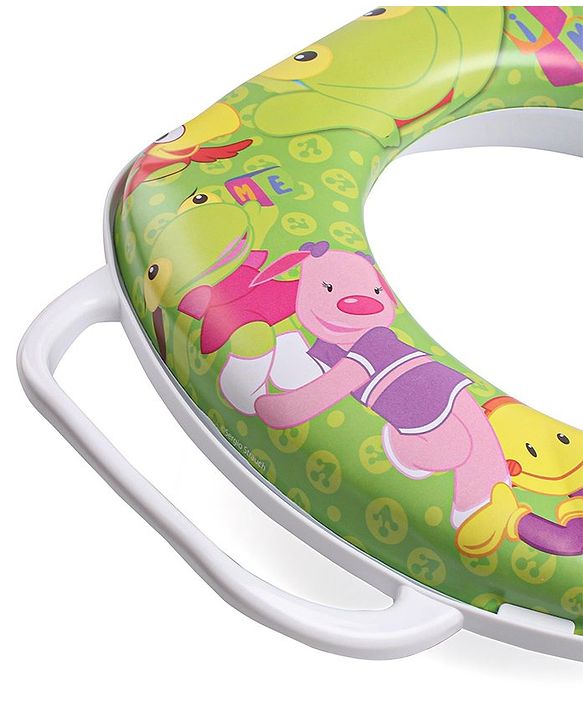 Babyhug Soft Cushioned Baby Potty Seat with Handle & Binnypoon - Green