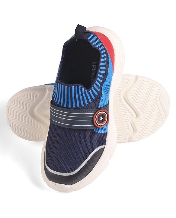 Pine Kids Marvel Slip On Sneaker with Avengers Jibbitz Applique - Navy Blue