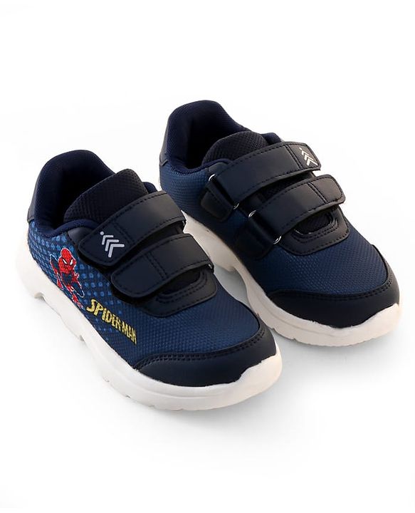 Pine Kids Marvel Spiderman Sneaker Shoes With Velcro Closure - Navy Blue