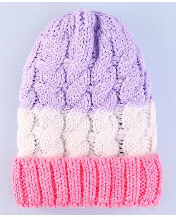 Pine Kids Winter Cap with Cable Knit Design - Multicolor