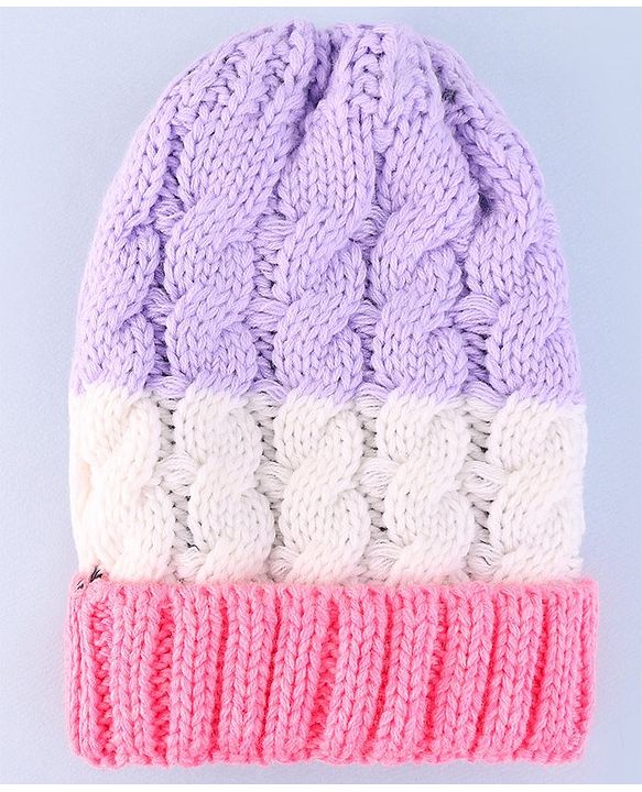 Pine Kids Winter Cap with Cable Knit Design - Multicolor