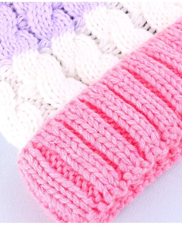 Pine Kids Winter Cap with Cable Knit Design - Multicolor