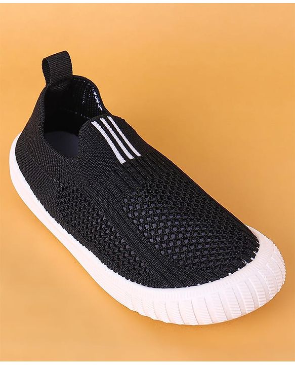 Cute Walk by Babyhug Slip On Striped Design Casual Shoes - Black