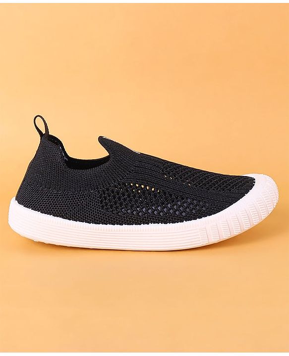 Cute Walk by Babyhug Slip On Striped Design Casual Shoes - Black