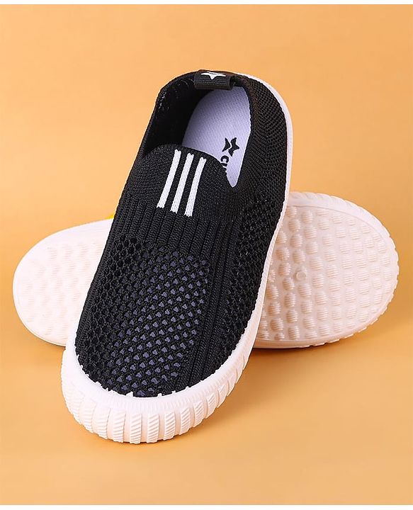 Cute Walk by Babyhug Slip On Striped Design Casual Shoes - Black