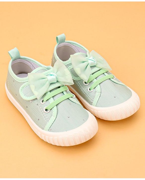 Cute Walk by Babyhug Casual Lace Up Shoes With Bow Applique - Yellow