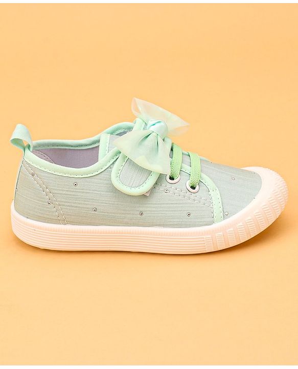 Cute Walk by Babyhug Casual Lace Up Shoes With Bow Applique - Yellow