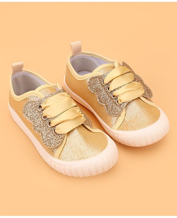 Cute Walk by Babyhug Slip On Glittery Casual Shoes - Gold