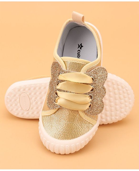 Cute Walk by Babyhug Slip On Glittery Casual Shoes - Gold