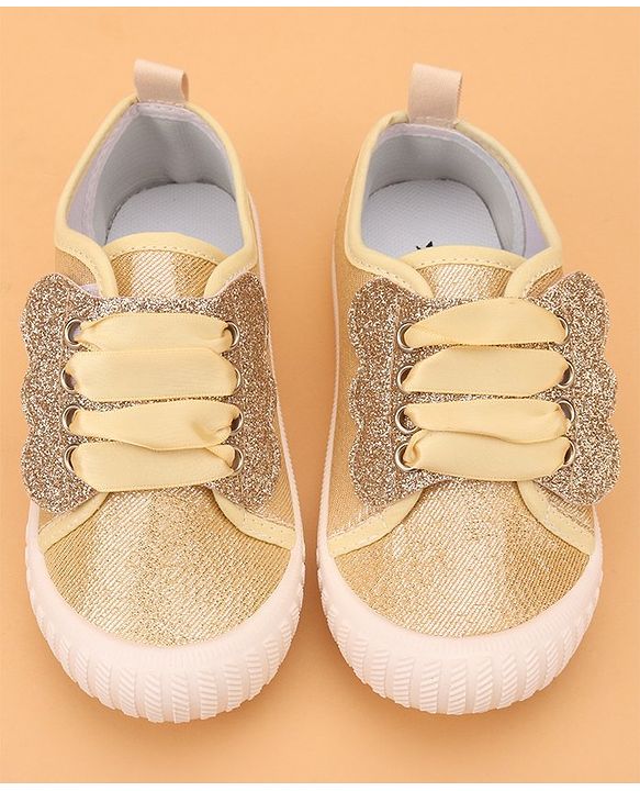 Cute Walk by Babyhug Slip On Glittery Casual Shoes - Gold
