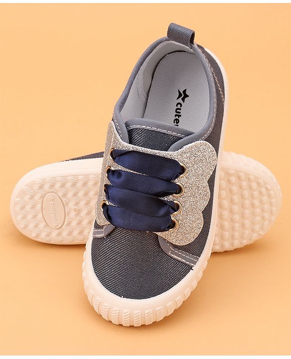Cute Walk by Babyhug Slip On Glittery Casual Shoes - Navy Blue