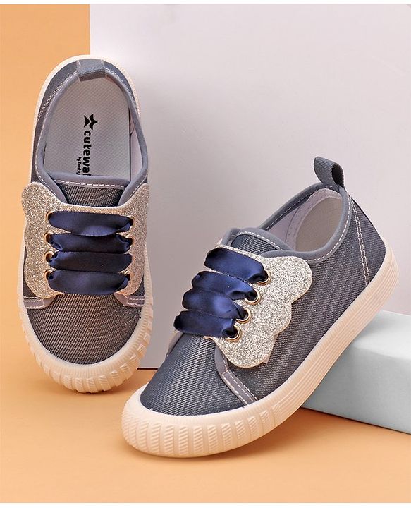 Cute Walk by Babyhug Slip On Glittery Casual Shoes - Navy Blue