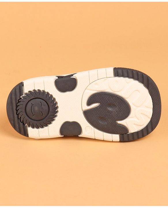 Cute Walk by Babyhug Musical  Shoes with Velcro Closure Polka Dot Print - Navy Blue