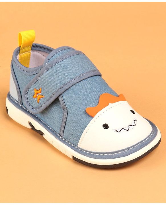 Cute Walk by Babyhug Casual Shoes With Velcro Closure Animal Patch - Blue