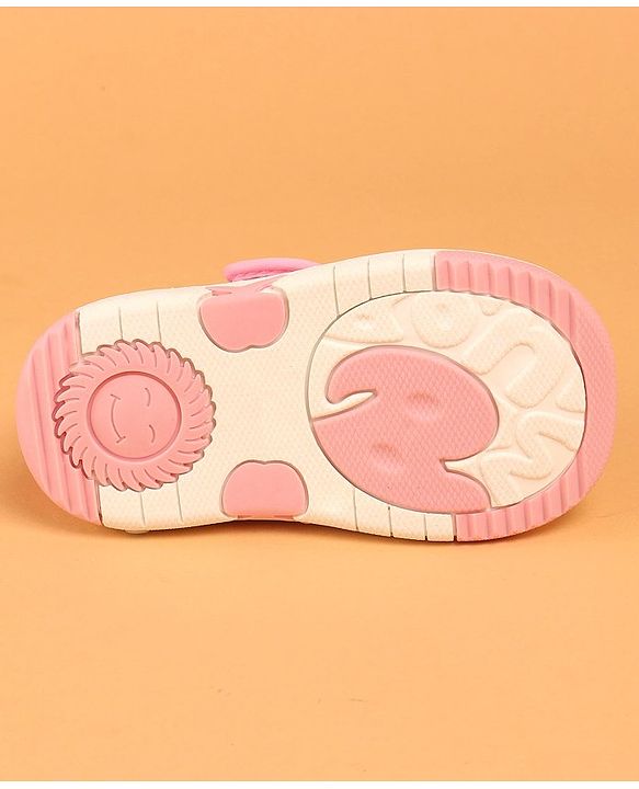 Cute Walk by Babyhug Velcro Closure Musical Stripe Casual Shoes - Pink