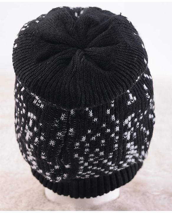 Pine Kids Knit Designed Winter Caps - Black