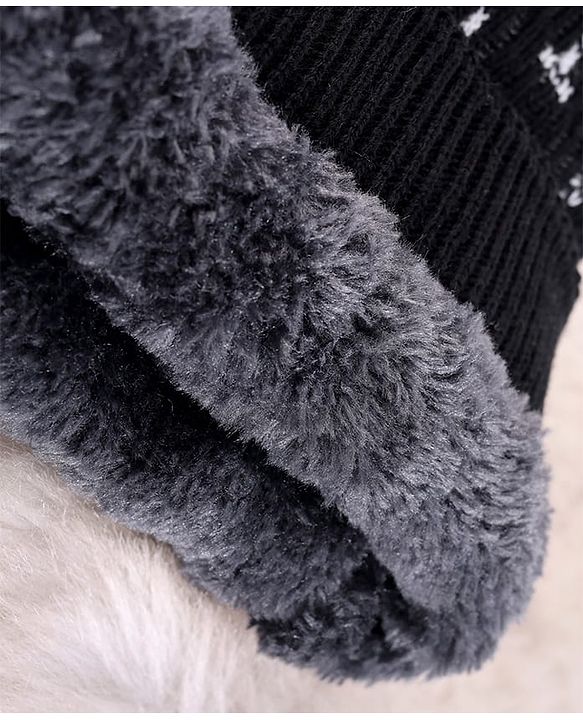 Pine Kids Knit Designed Winter Caps - Black