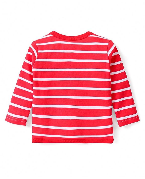 Babyhug Disney Cotton Knit Full Sleeves Front Open Jhablas With Stripes & Winnie The Pooh Graphics Pack of 3 - Red Green & Blue