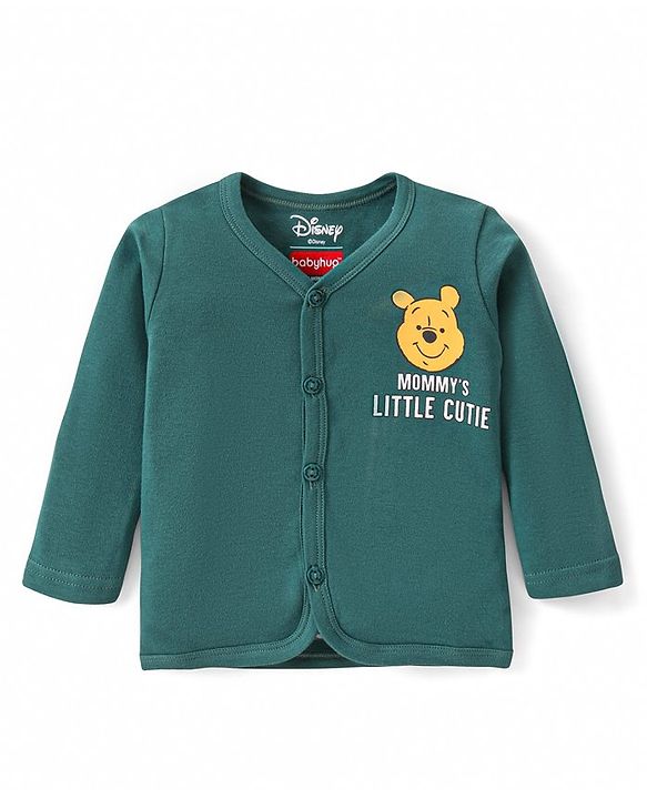Babyhug Disney Cotton Knit Full Sleeves Front Open Jhablas With Stripes & Winnie The Pooh Graphics Pack of 3 - Red Green & Blue