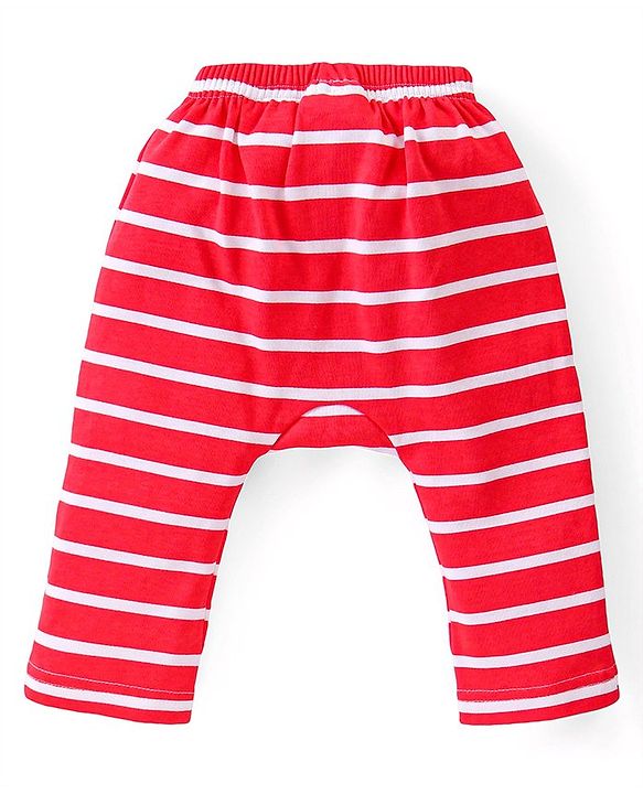 Babyhug Disney Full Length Interlock Diaper Leggings With Winnie the Pooh Graphics Pack of 3 - Navy Red & Dark Green