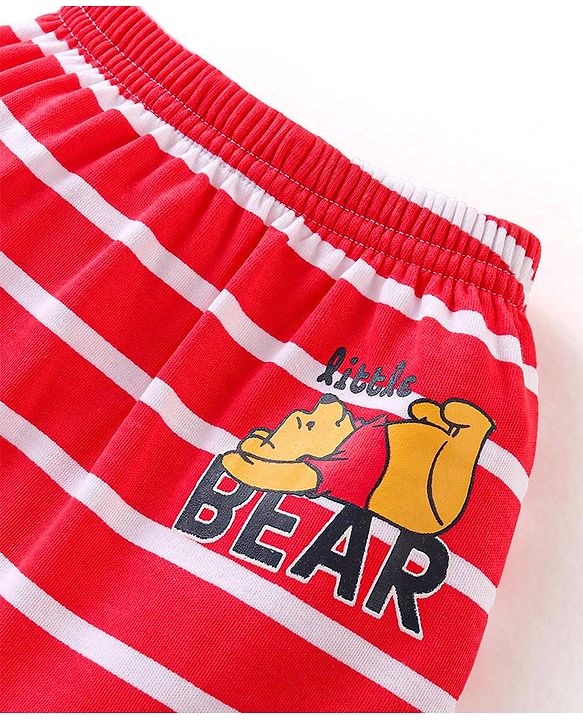 Babyhug Disney Full Length Interlock Diaper Leggings With Winnie the Pooh Graphics Pack of 3 - Navy Red & Dark Green