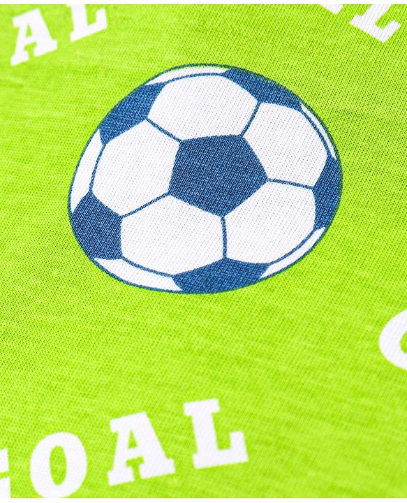 Babyhug Cotton Knit Full Sleeves Night Suits With Football & Dino Print Pack Of 2 - Green & Blue