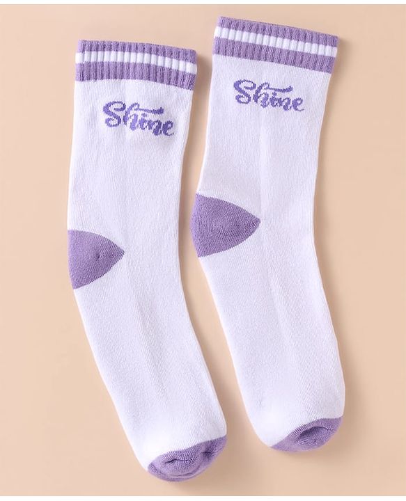 Pine Kids Cotton Knit Socks With Logo Design Pack of 3 - Black White & Light Blue